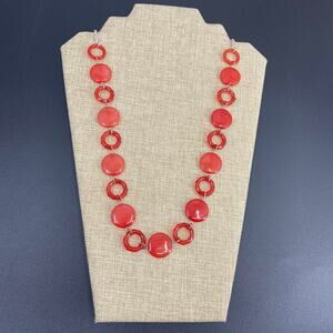 Long Circle Statement Necklace